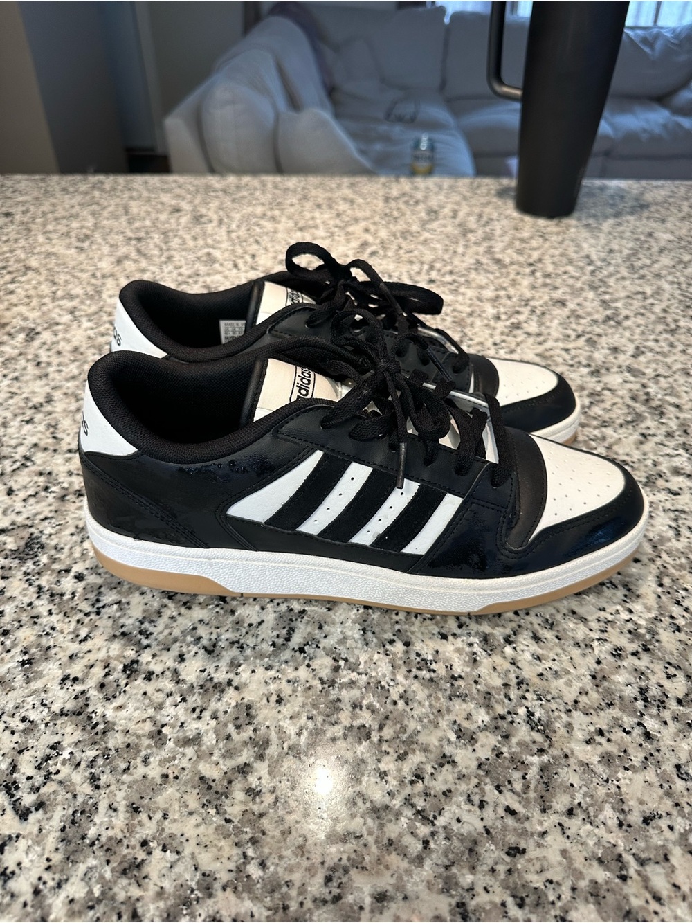 adidas forum Black and White Low-Top Court Sneakers